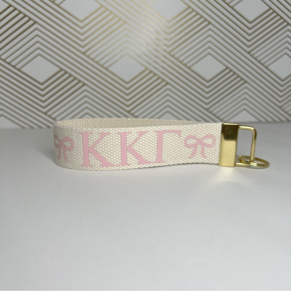 Kappa Kappa Gamma Bow Wristlet Key Fob
